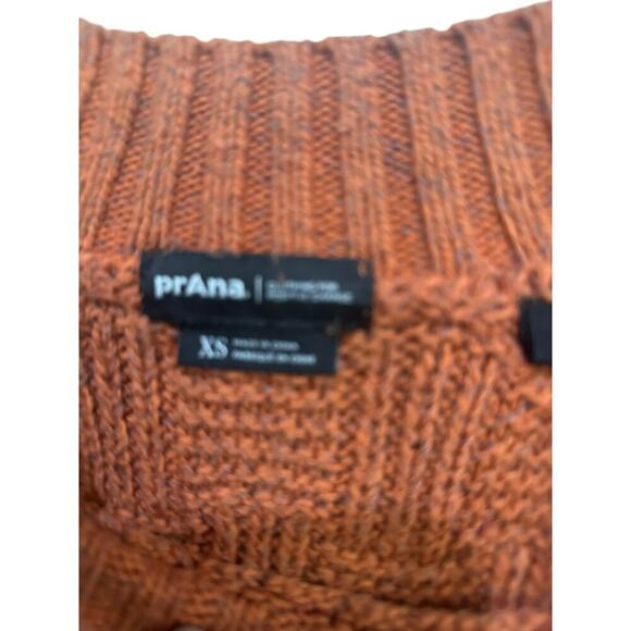 prAna Women's Red Mock Neck Raglan Sleeve Sky Meadow Sweater Size XS - Picture 4 of 7